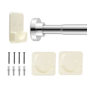 Shower Curtain Rod, 28-76 Inches, 1 Inch Diameter Adjustable Spring Tension Stainless Steel Telescoping Rod with Holders