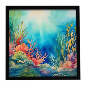 Seaweed Framed Metal Print Bathroom, Kitchen, Office, Home Decor Wall Art Ready to Hang, Square, 8X8
