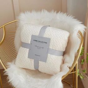 Solid Color Flannel Wheat Grain Blanket Children's Blankets (Option: White-150x200cm)